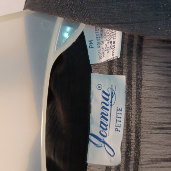 Joanna Sheer black oversized blouse size small button down with square pattern - Picture 2 of 8